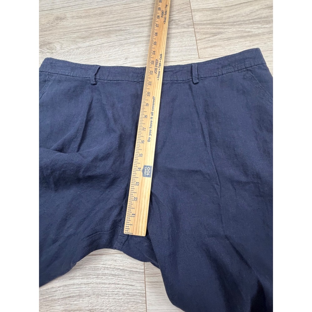 Lilly Pulitzer Breeta Navy Blue 100% Linen Wide Leg Trousers‎ Pants Womens 16 - Picture 6 of 10